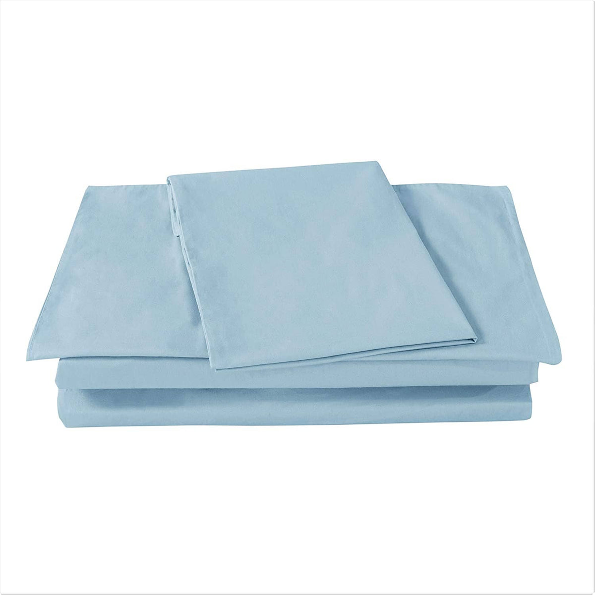 DaDa Bedding Cotton Soothing Light Sky Blue Fitted Sheet (JHW-604)