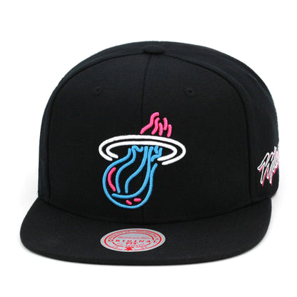 Mitchell & Ness Men's NBA Miami Heat Neon Vice Logo Snapback