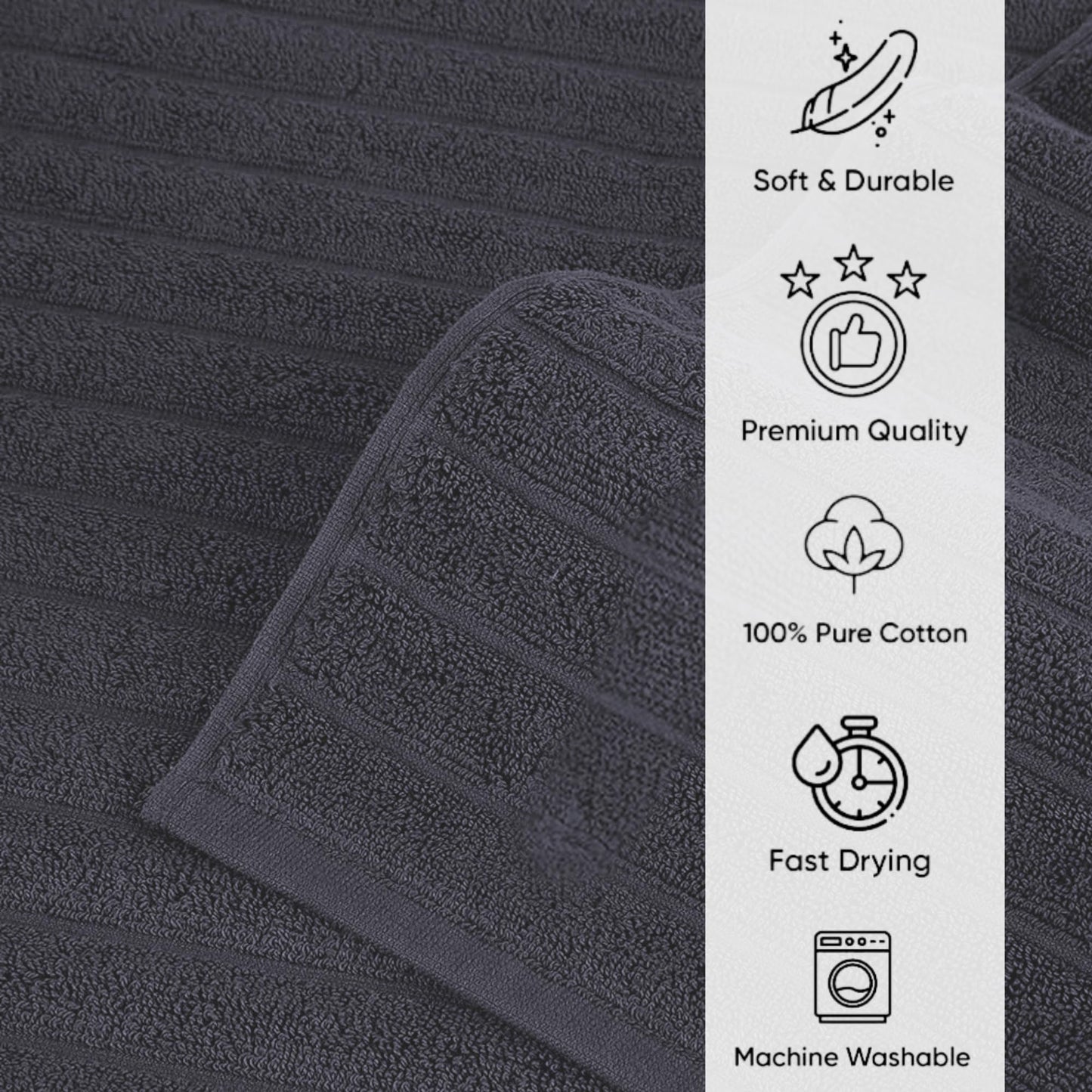 Classic Turkish Towels 100% Turkish Cotton Washcloths Set of 6, Absorbent & Quick Dry, Face Towels Wash Cloths for Hotel, Spa & Gym I 13"x13" - Classic Turkish Towels