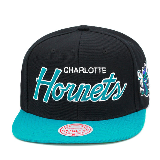 Men's Mitchell & Ness NBA Team Script 2.0 Snapback Hwc Hornets