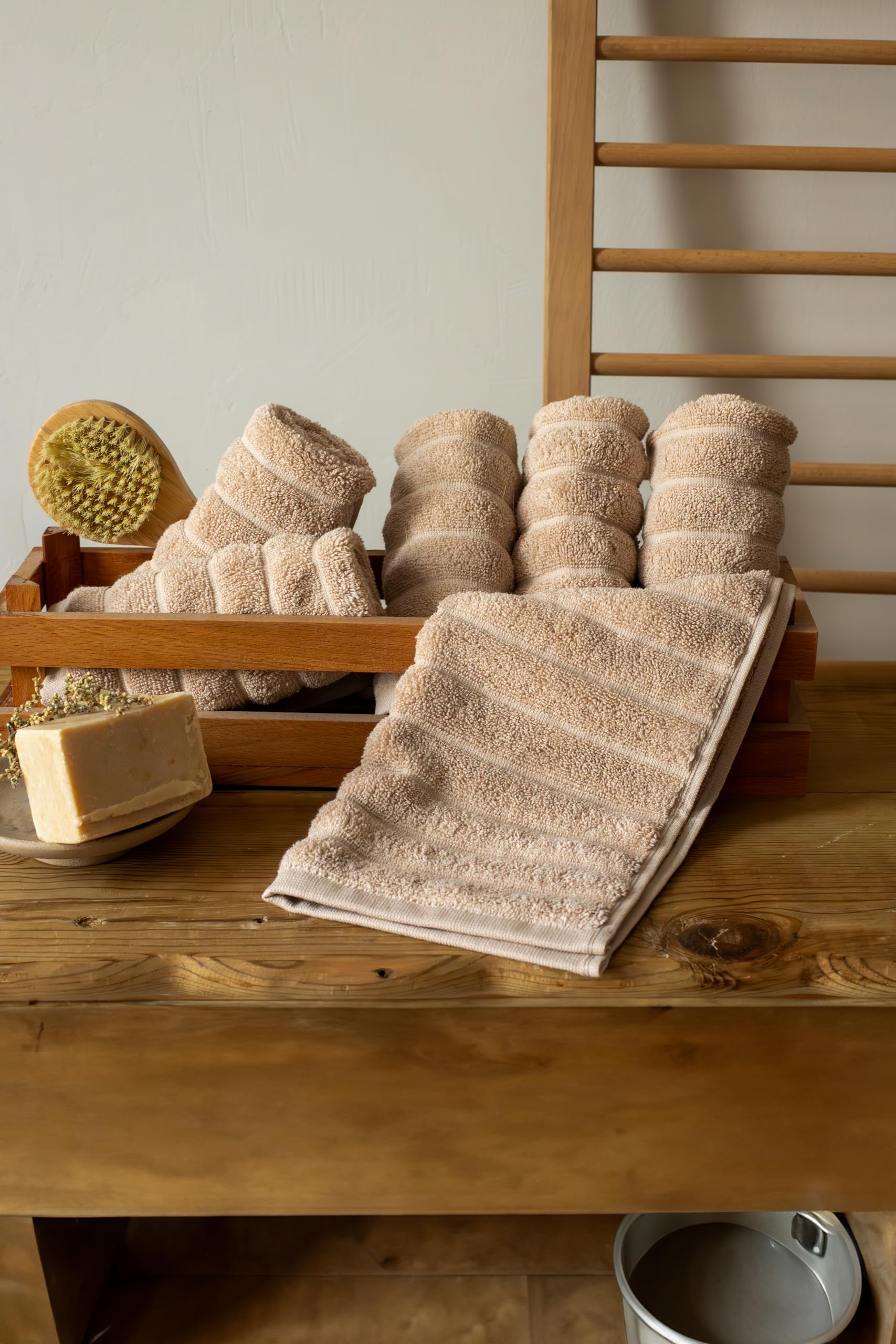 Classic Turkish Towels 100% Turkish Cotton Washcloths Set of 6, Absorbent & Quick Dry, Face Towels Wash Cloths for Hotel, Spa & Gym I 13"x13" - Classic Turkish Towels