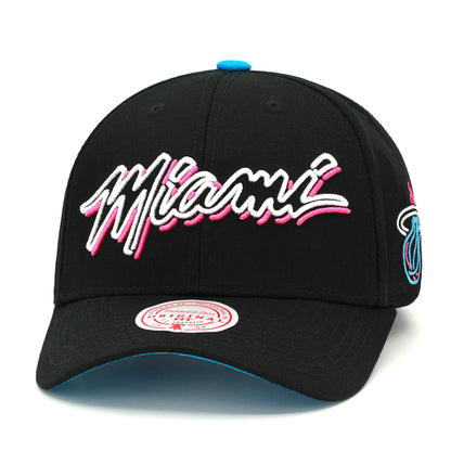 Mitchell & Ness Men's NBA Miami Heat Neon Vice Lights Wordmark Low Snapback