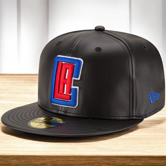 New Era Men's NBA 59Fifty Faux Leather Fitted Cap Los Angeles Clippers