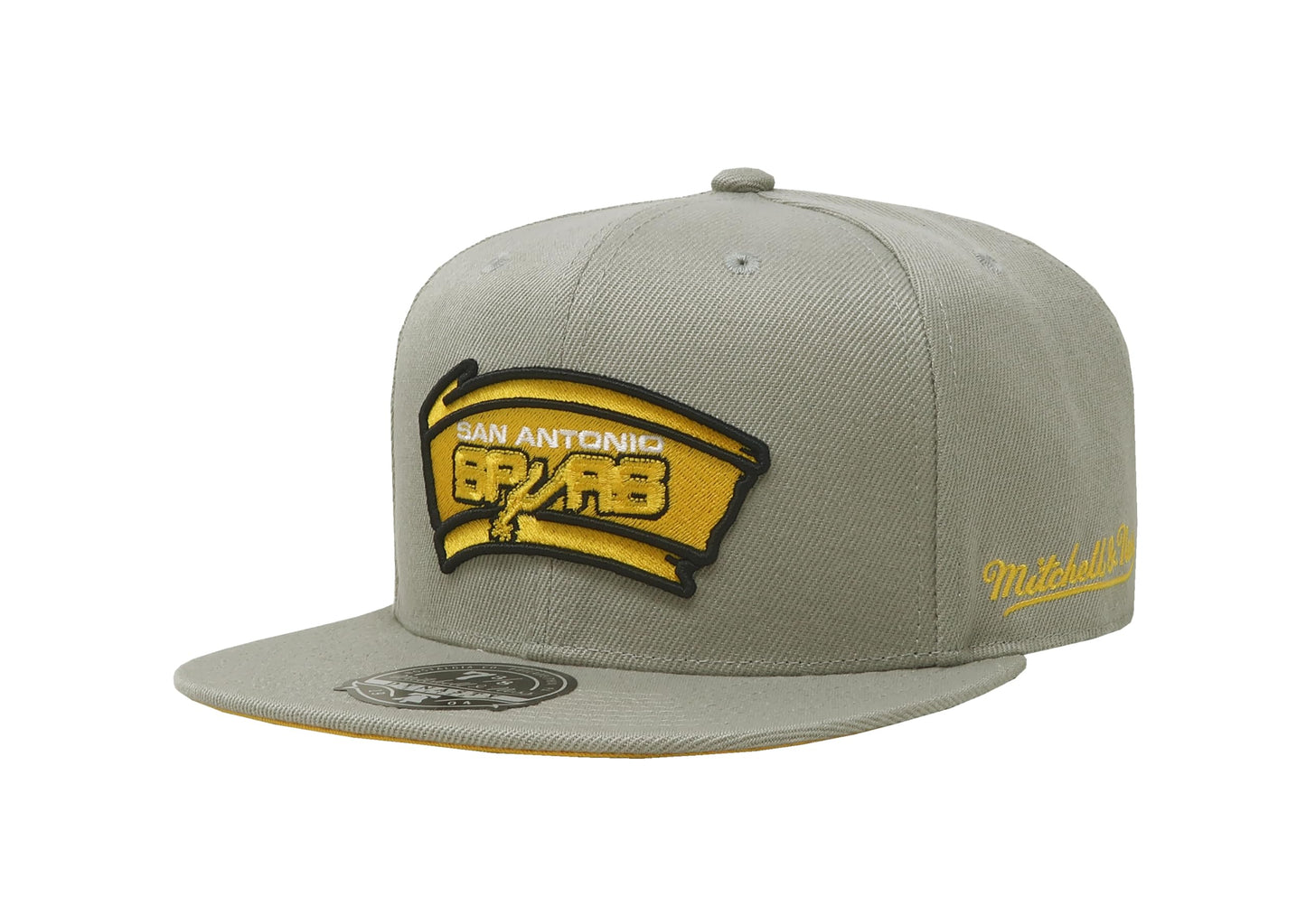 Men's Mitchell & Ness NBA Sunny Gray Fitted Hwc Spurs