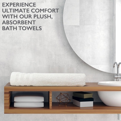 4 Piece Premium Bath Towels Set - 100% Cotton Terry Cloth, Absorbent & Soft, Machine Washable & Quick Dry - 27"x54" Set of 4 - Classic Turkish Towels