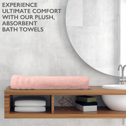 4 Piece Premium Bath Towels Set - 100% Cotton Terry Cloth, Absorbent & Soft, Machine Washable & Quick Dry - 27"x54" Set of 4 - Classic Turkish Towels