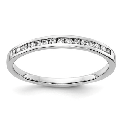 14k White Gold Lab Diamond Channel Set Half Eternity Pave Ring