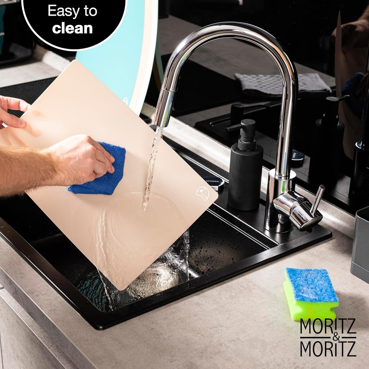 Moritz & Moritz 4-Pack Flexible Kitchen Cutting Mats | Color-Coded, Food-Safe & Durable