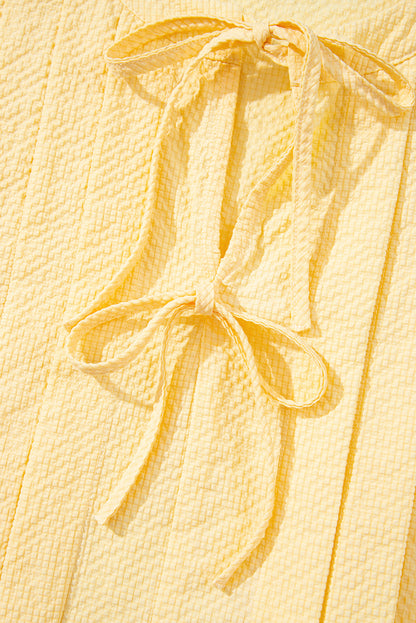 Threaded Pear Kenzie Notched Pleated Tank Top