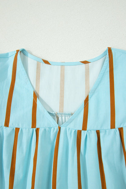 Threaded Pear Malaysia Ruffled Short Sleeve Blouse