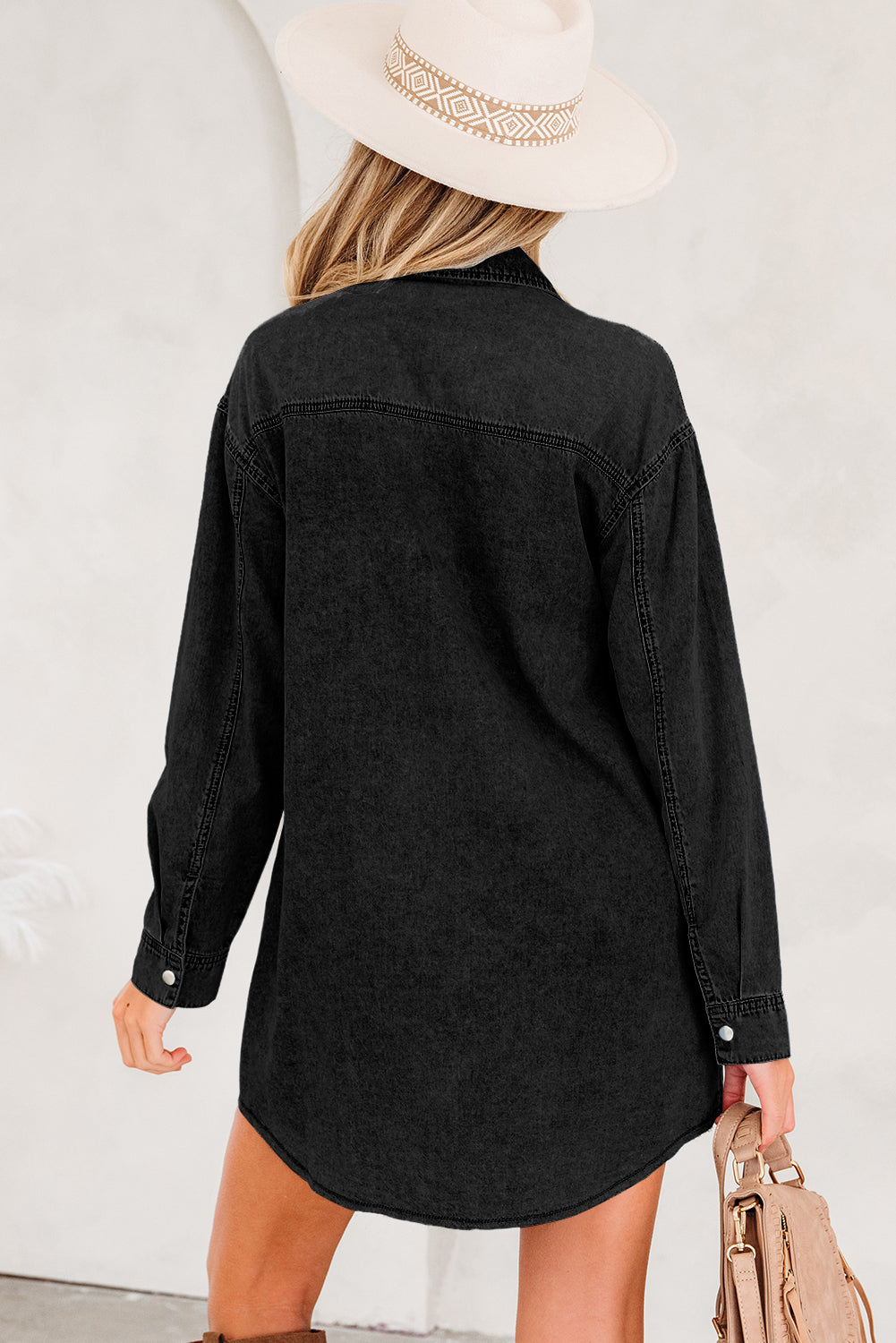 Threaded Pear Takina Raw Hem Loose Shirt