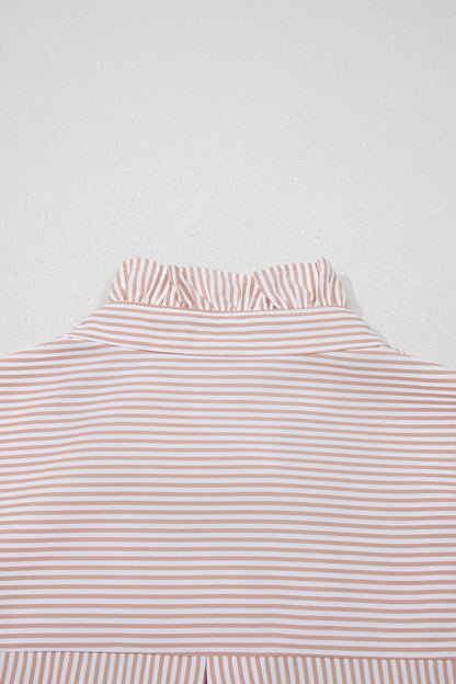 Threaded Pear Maren Frilled Collar Down Shirt