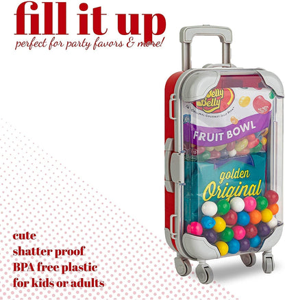 Blue Plastic Suitcase Candy Box 3 Pack 7.5"x5"x2.5" by Hammont