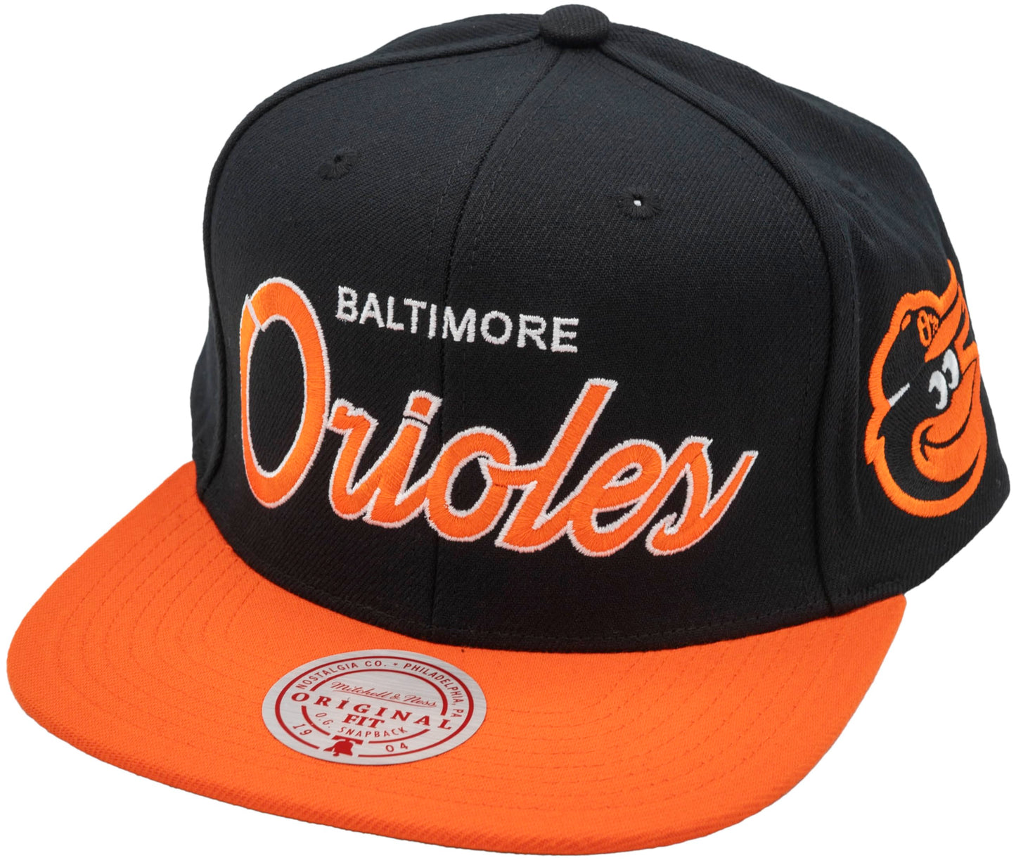 Men's Mitchell & Ness MLB Evergreen Script Snapback Orioles