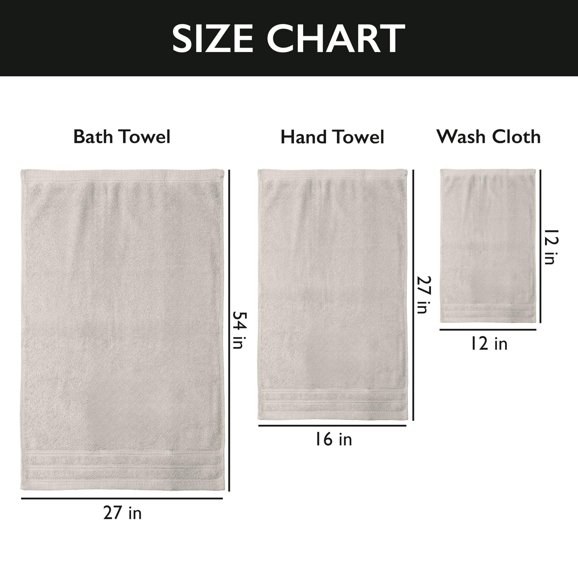 Luxury 6-Piece Shelly Towel Set - 100% Cotton Terry Cloth, 2 Bath Towels, 2 Hand Towels & 2 Washcloths, Soft, Quick Dry & High Absorbent - Classic Turkish Towels