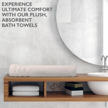 4 Piece Premium Bath Towels Set - 100% Cotton Terry Cloth, Absorbent & Soft, Machine Washable & Quick Dry - 27"x54" Set of 4 - Classic Turkish Towels