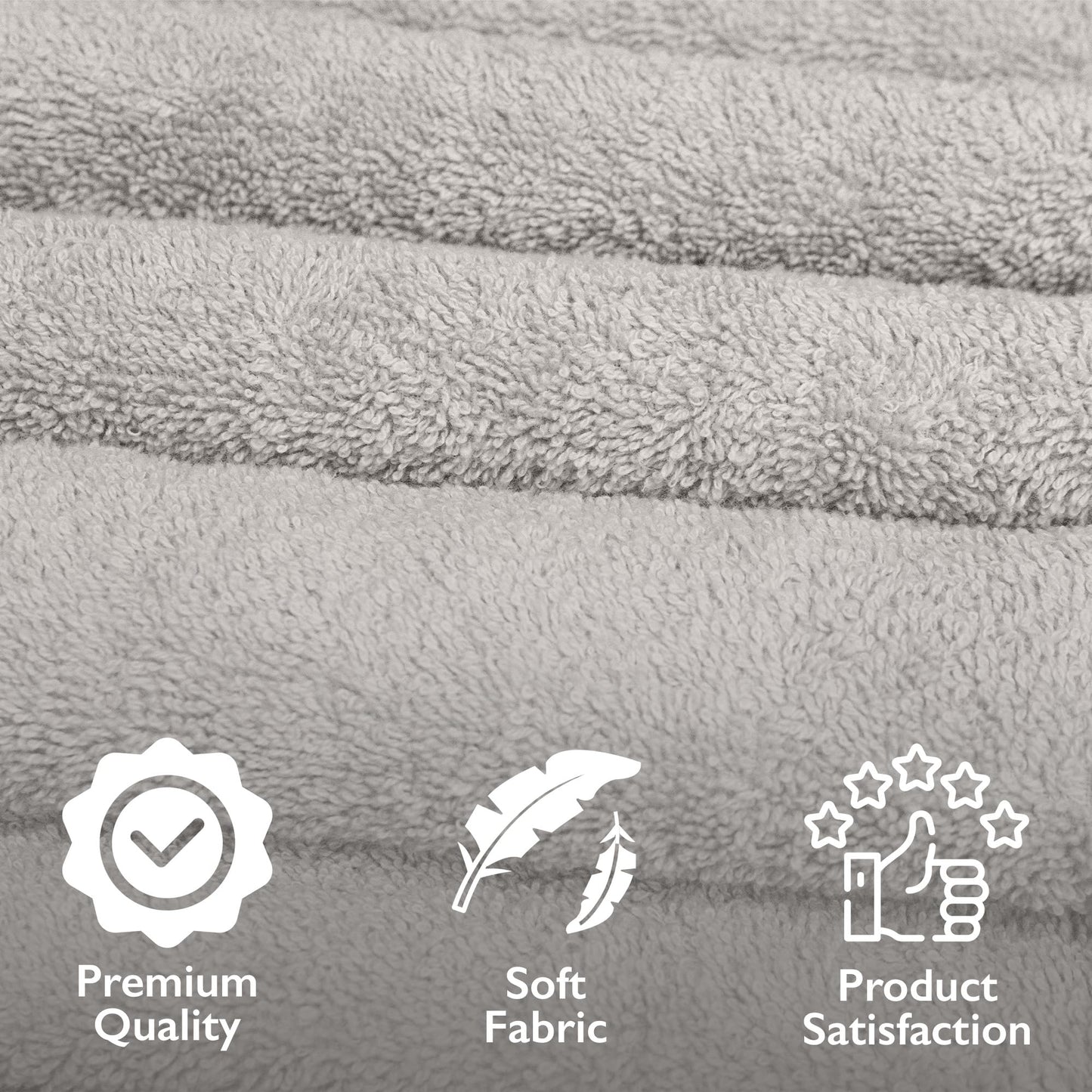 Luxury 6-Piece Shelly Towel Set - 100% Cotton Terry Cloth, 2 Bath Towels, 2 Hand Towels & 2 Washcloths, Soft, Quick Dry & High Absorbent - Classic Turkish Towels