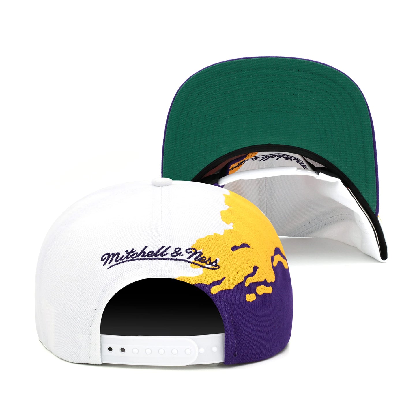 Men's Mitchell & Ness NBA Paintbrush Snapback Hwc Lakers - White-Purple