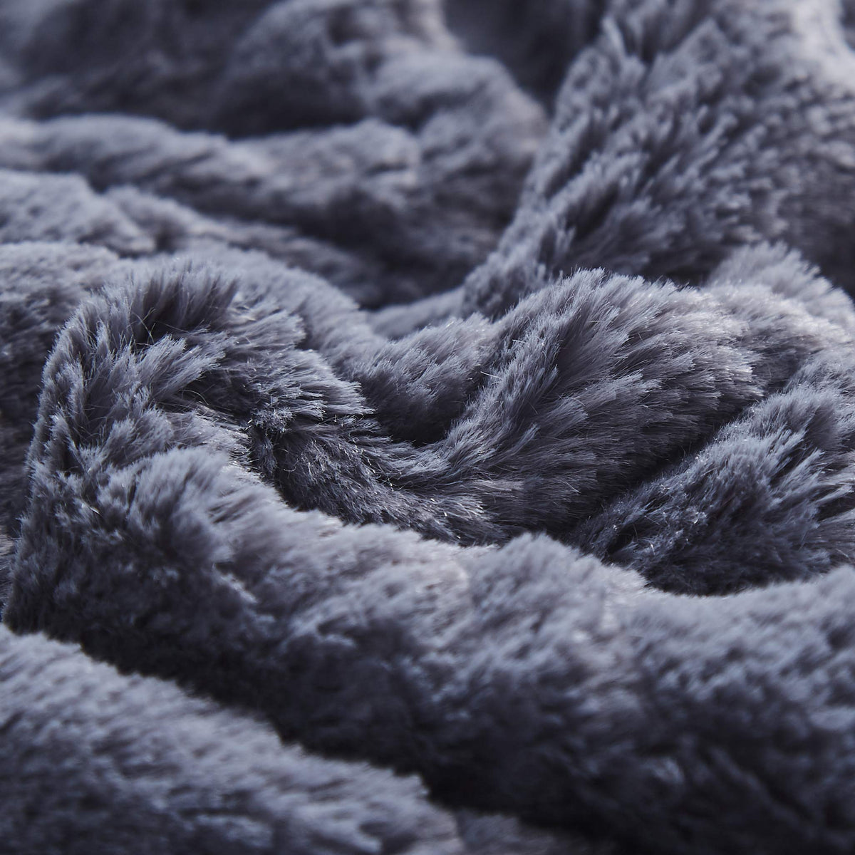 Tache Faux Fur Steel Navy Blue Diamond Trellis Pattern Throw Blanket (3390)