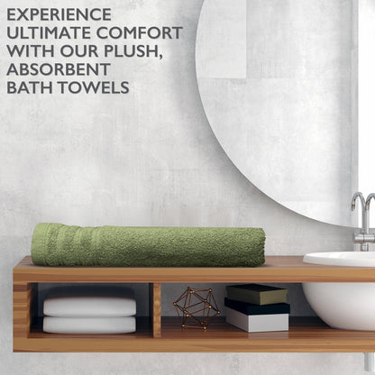 4 Piece Premium Bath Towels Set - 100% Cotton Terry Cloth, Absorbent & Soft, Machine Washable & Quick Dry - 27"x54" Set of 4 - Classic Turkish Towels
