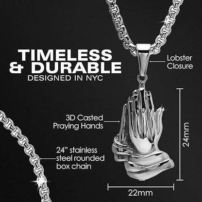 Bless Up Praying Hands Pendant