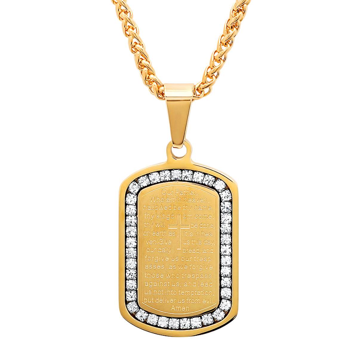 Our Father Prayer Dog Tag Pendant