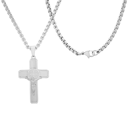 Stainless Steel St. Benedict Crucifix Pendant