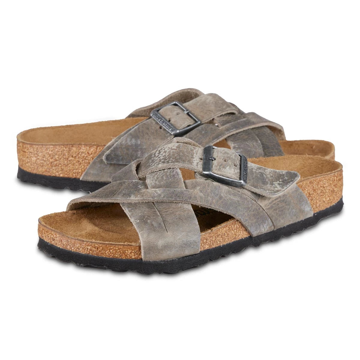 birkenstock lugano camberra old tobacco 1015498 Nubuck Leather Naturally / Red Wing Shoes one with an individually adjustable metal tongue buckle Birkenstock LUGANO UNISEX - Mules