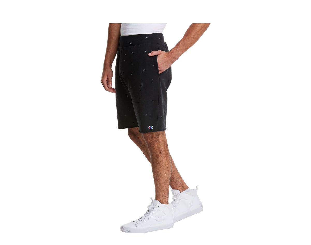 Champion C Life Reverse Weave Paint Splatter Men's Shorts — Black