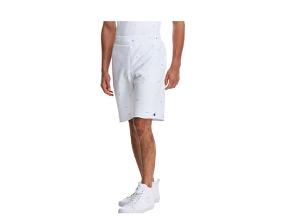 Champion C Life Reverse Weave Paint Splatter Men's Shorts — White