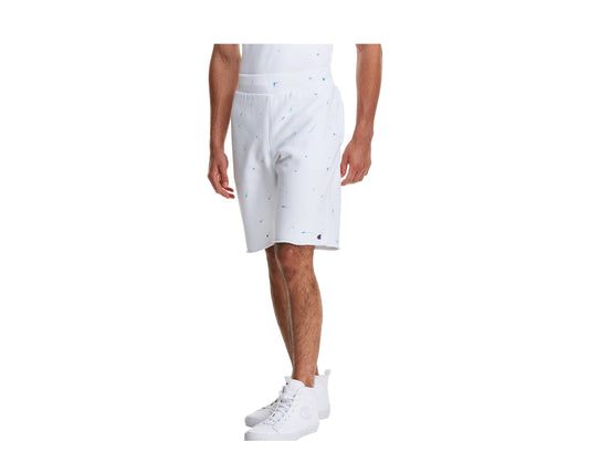 Champion C Life Reverse Weave Paint Splatter Men's Shorts — White