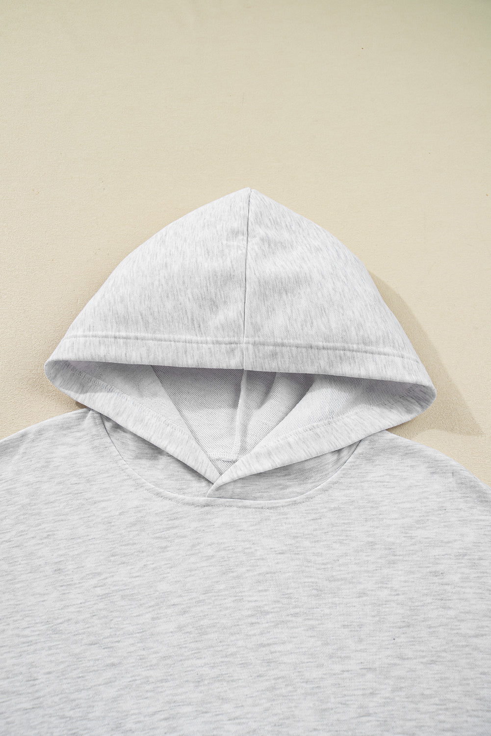 Sophia Patchwork Asymmetric Sleeve PLUS Hoodie - Light Gray / 1X - 14W-16W