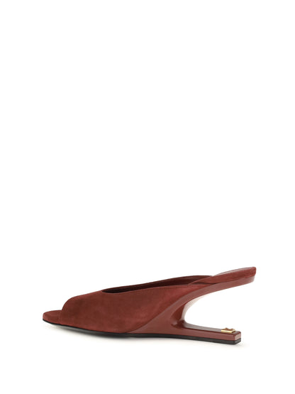 Mules Suede Bordeaux