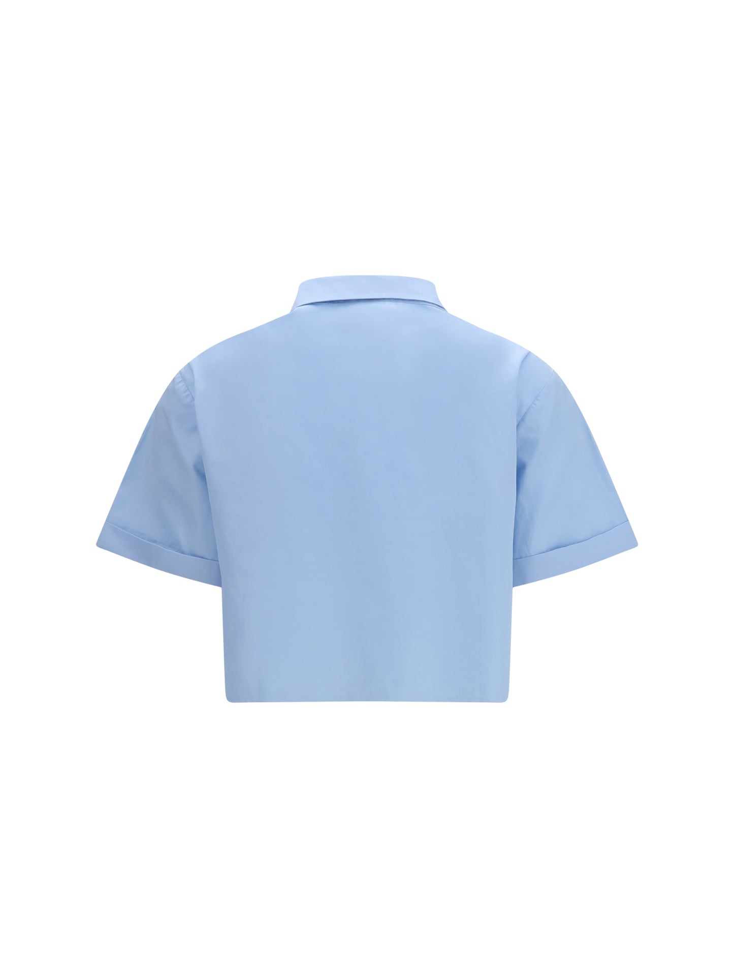 Shirt Poplin Ruffle Light Blue