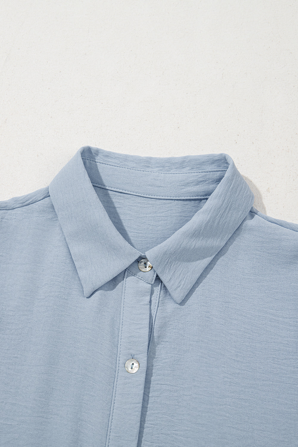 Threaded Pear Arya Shirt Collar Button Up Puff Sleeve Tiered Dress