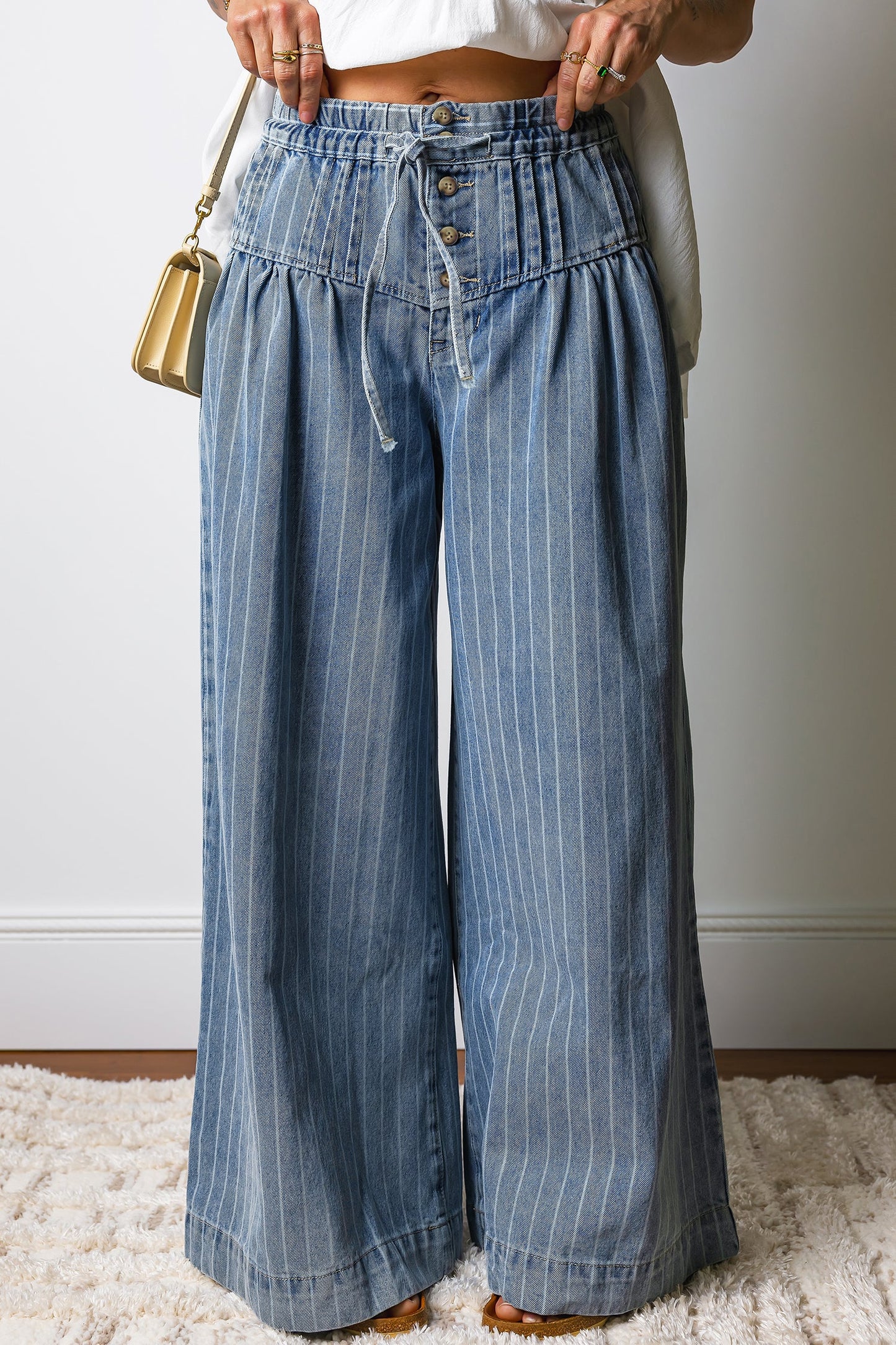Threaded Pear Sutton Casual Wide Leg Jeans