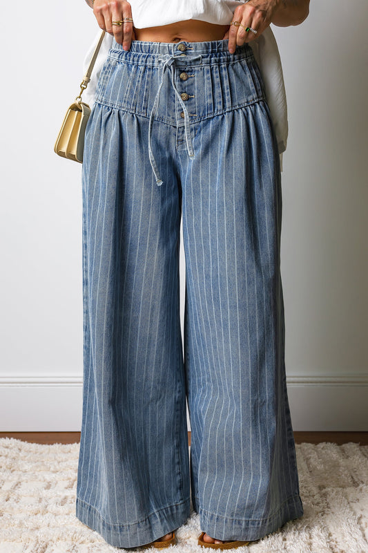 Threaded Pear Sutton Casual Wide Leg Jeans