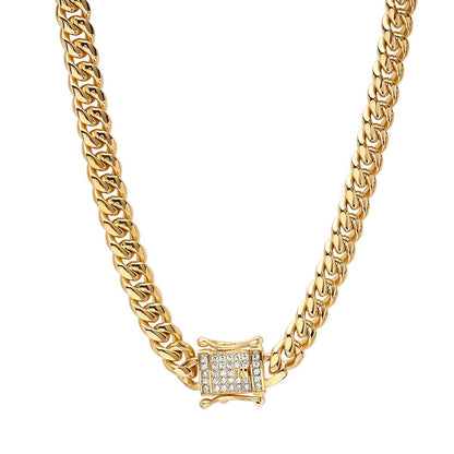 XL Miami Cuban Link Deluxe Iced Out Lock Necklace