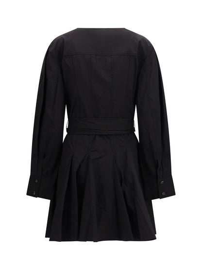 Shirt Dress With Belt Black