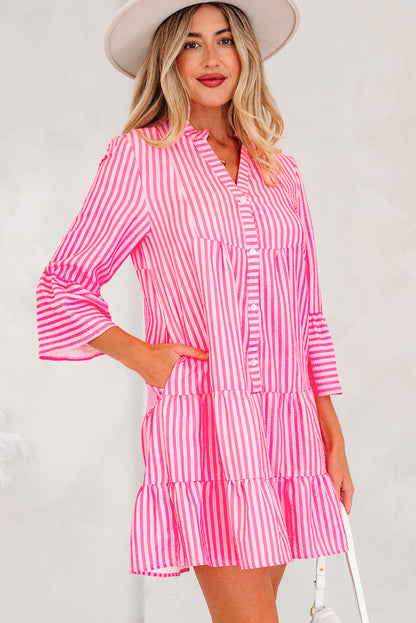 Threaded Pear Oaklynn Tiered Flowy Mini Dress