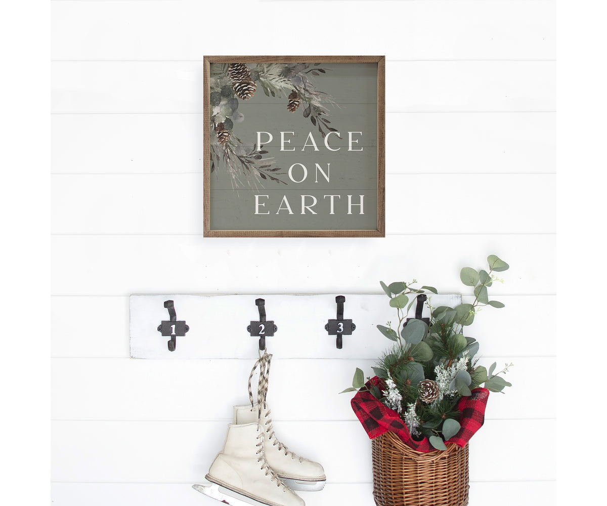 Kendrick Home Peace On Earth Pinecones Green