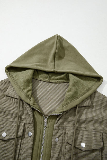 Threaded Pear Undine Knit Textured Hooded Jacket