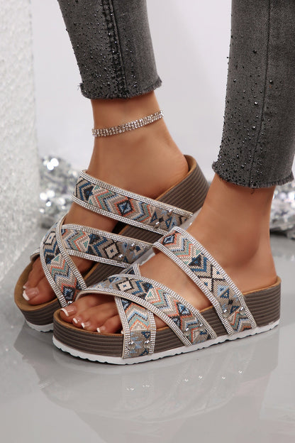 Threaded Pear Caroline Strappy Hollowed Platform Sandals