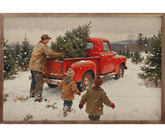 Kendrick Home Christmas Tree Farm Red Truck