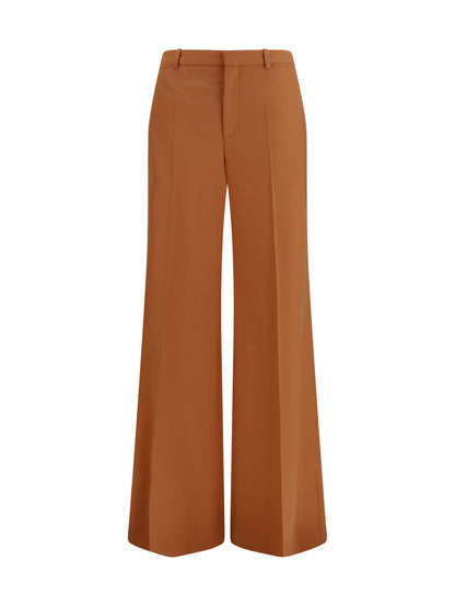 Pants High-Waisted Flared Cotton