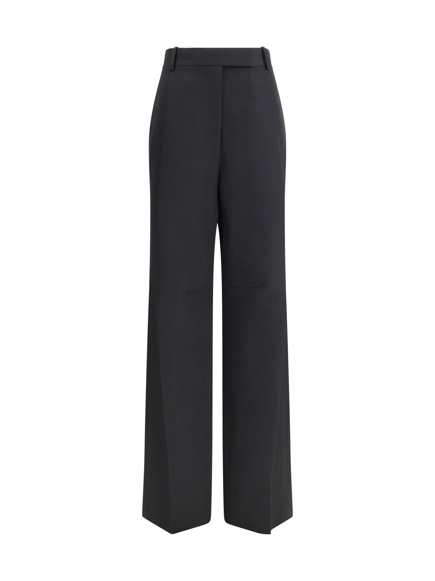 Tailored Pants Double Pleats Black Wool