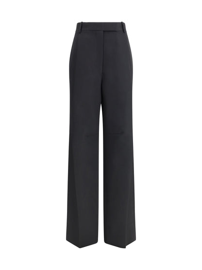 Tailored Pants Double Pleats Black Wool