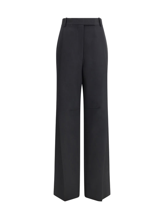 Tailored Pants Double Pleats Black Wool
