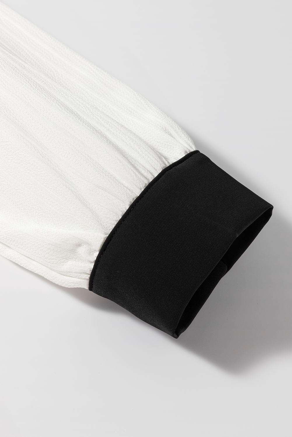 Threaded Pear Ramila Textured Colorblock Elegant Blouse