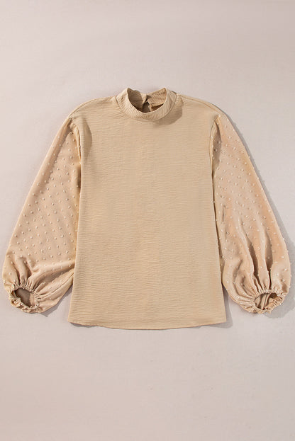 Threaded Pear June Swiss Dot Balloon Sleeve Loose Blouse
